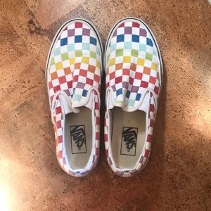 Rainbow checkered vans